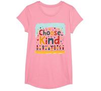 Choose Kind Kindness for Kids Inspirational Wall Art T-Shirt, Girls, Pink, Medium