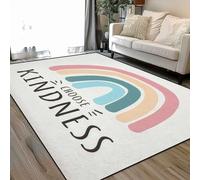 Choose kindness Colorfull rainbow Be kind motivational Lettering quote Area Rugs Living Room Large 160x230 cm Washable Vintage Soft Rug Modern Non Slip Floor Carpet Mat for Bedroom Kitchen Dining Room