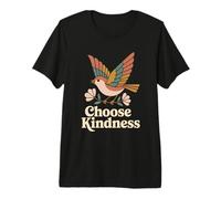 Choose Kindness Flying Bird Floral Boho Retro Folk Art Premium T-Shirt