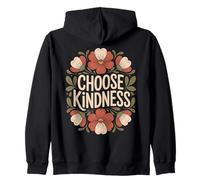Choose Kindness Inspiring Quote Positivity Boho Floral Zip Hoodie