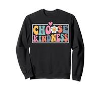 Choose Kindness Retro Groovy Be Kind Inspirational Kids Sweatshirt