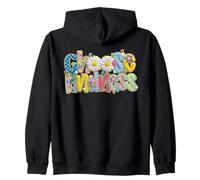 Choose Kindness Retro Groovy Daisy Positive Cute Graphic Zip Hoodie