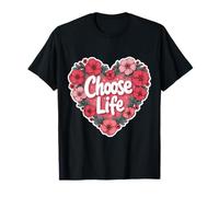 Choose Life Floral Heart Pro-Life Womens Unborn Child Baby T-Shirt