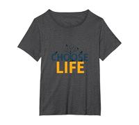 Choose Life: Inspiring Nature Wisdom for Positivity Seekers T-Shirt, Women's Plus, Dark Heather Grey, 2X