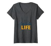 Choose Life: Inspiring Nature Wisdom for Positivity Seekers V-Neck T-Shirt, Women, Dark Heather Grey, L