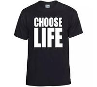 Choose Life Printed Neon T-Shirt Wham George Michael Rave 80s 90s Unisex - Male - Black - XL