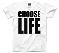 HotScamp Choose Life T Shirt - 80s Outfits - 80s Fancy Dress for Women and Men - 80s Music Retro Costume Party Mens Unisex T-Shirt White Small