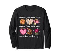 Choose-Love Boho Floral Be Kind Inspirational Quote Positive Long Sleeve T-Shirt