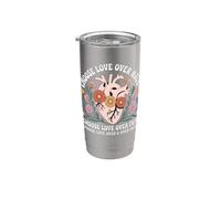 Choose Love Over Hate Fear Again Floral Message Stainless Steel Insulated Tumbler