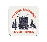 Choose Memories Over Things Camping Backpacker Cork Coaster - 1 Unit (95 x 95 mm)