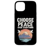 Choose Peace Over Everything Dove Sunset Mountain Positive Case for iPhone 15 Plus