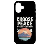 Choose Peace Over Everything Dove Sunset Mountain Positive Case for iPhone 16