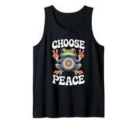 Choose Peace Tie Dye Psychedelic Frog Hippie Sign 60s Tank Top