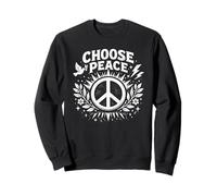 Choose Peace Vintage Boho Dove Laurel Positive Retro Hippie Sweatshirt