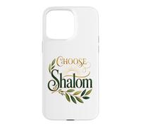 Choose Shalom Biblical Peace Christian Faith Olive Branch Case for iPhone 15 Pro Max