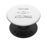 Choose Stillness Minimalist Heart Arrow Yoga Meditation Fun PopSockets Adhesive PopGrip