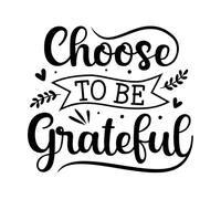 Choose to be Grateful Lettering Typography Motivational Quote Vinyl Art Sticker 42x47.4cm Car Body Decoration Black