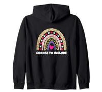 Choose To Include leopard rainbow special needs awareness Zip Hoodie