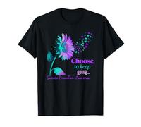 Choose to Keep on Going Sunflower Women Suicide Prevention T-Shirt
