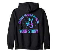 Choose To Keep Writing Your Story Semicolon Mental Health Zip Hoodie
