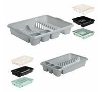 Dish Drainer Strainer Pots Drying Rack Grey Home Kitchen Cutlery Holder Wham Grey One Size