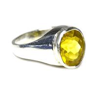 Choose Your Color Natural Gemstone Chakra Healing Ring Sterling Silver 5 Carat Handmade for Men Size H-Z