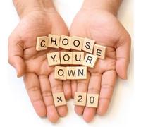 Choose Your Own Wooden Letter Tiles - Custom Alphabet Craft Pieces for Scrapbooking, Wall Art & Board Games, Pick and Mix (20)