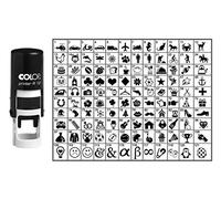 Choose Your Personalized Icon Round Rubber Stamp Self Inking COLOP Mini Stamper 12 mm-Black Ink