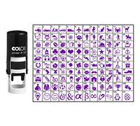 Choose Your Personalized Icon Round Rubber Stamp Self Inking COLOP Mini Stamper 12 mm-Violet Ink