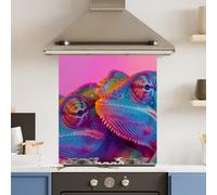 Choose Your Print Premium 59.5 X 74.5Cm Chameleon 6mm Glass Toughened Kitchen Splashback