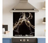 Choose Your Print Premium 59.5 X 74.5Cm Champagne Flute 6mm Glass Toughened Kitchen Splashback