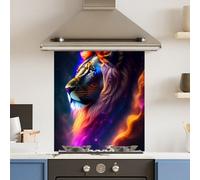 Choose Your Print Premium 59.5 X 74.5Cm Rainbow Lion 6mm Glass Toughened Kitchen Splashback