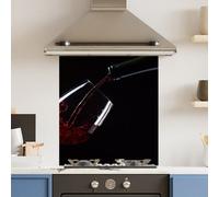 Choose Your Print Premium 59.5 X 74.5Cm Red Wine 6mm Glass Toughened Kitchen Splashback