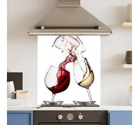 Choose Your Print Premium 59.5 X 74.5Cm White Wine Glasses 6mm Glass Toughened Kitchen Splashback