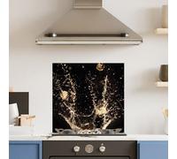 Choose Your Print Premium 60 X 60Cm Champagne Splash 6mm Glass Toughened Kitchen Splashback - Heat Resistant Polished Edges