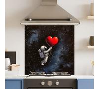 Choose Your Print Premium 60 X 60Cm Love Space 6mm Glass Toughened Kitchen Splashback - Heat Resistant Polished Edges
