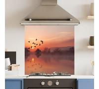 Choose Your Print Premium 60 X 60Cm Misty Morning 6mm Glass Toughened Kitchen Splashback - Heat Resistant Polished Edges
