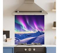 Choose Your Print Premium 60 X 60Cm Northern Lights 6mm Glass Toughened Kitchen Splashback - Heat Resistant Polished Edges