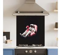 Choose Your Print Premium 60 X 65Cm Space Flamingo 6mm Glass Toughened Kitchen Splashback - Heat Resistant Polished Edges