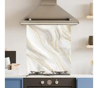 Choose Your Print Premium 60 X 70Cm Gold Marble 6mm Glass Toughened Kitchen Splashback