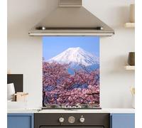 Choose Your Print Premium 60 X 75Cm Cherry Blosso 6mm Glass Toughened Kitchen Splashback - Heat Resistant Polished Edges
