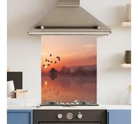 Choose Your Print Premium 60 X 75Cm Misty Morning 6mm Glass Toughened Kitchen Splashback - Heat Resistant Polished Edges