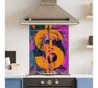 Choose Your Print Premium 60 X 75Cm Vibrant Dollar 6mm Glass Toughened Kitchen Splashback - Heat Resistant Polished Edges