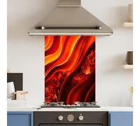 Choose Your Print Premium 60 X 90Cm Lava Leaf 6mm Glass Toughened Kitchen Splashback