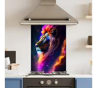Choose Your Print Premium 60 X 90Cm Rainbow Lion 6mm Glass Toughened Kitchen Splashback
