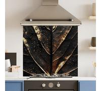 Choose Your Print Premium 65 X 60Cm Gold Black 6mm Glass Toughened Kitchen Splashback