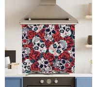 Choose Your Print Premium 65 X 60Cm Red Skulls 6mm Glass Toughened Kitchen Splashback