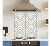 Choose Your Print Premium 65 X 70Cm Leaf Arrows 6mm Glass Toughened Kitchen Splashback