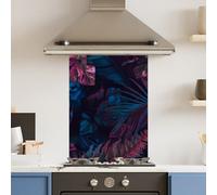Choose Your Print Premium 65 X 90Cm Florescent Leaf 6mm Glass Toughened Kitchen Splashback
