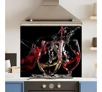Choose Your Print Premium 70 X 60Cm 3 Wine Glasses 6mm Glass Toughened Kitchen Splashback